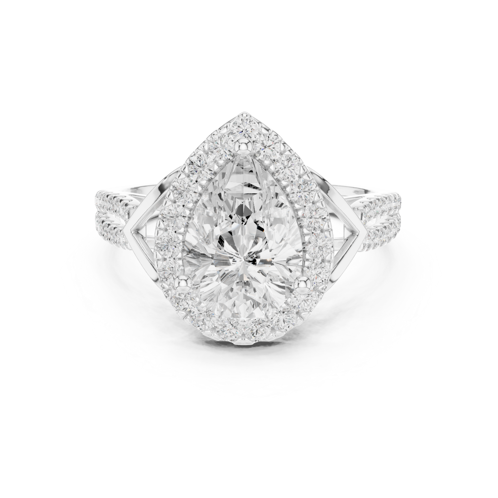  White Gold Celestial Crown Halo Ring Front View
