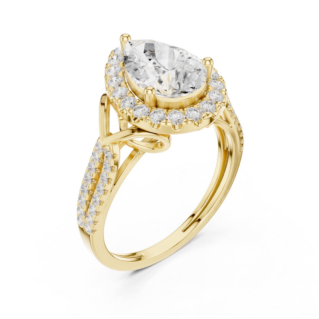 Gold Celestial Crown Halo Ring Right View