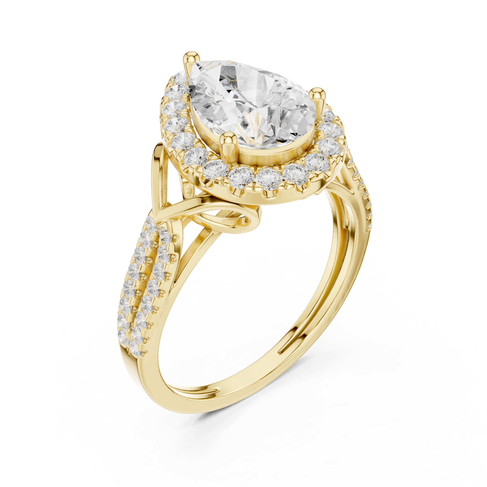 Gold Celestial Crown Halo Ring Right View