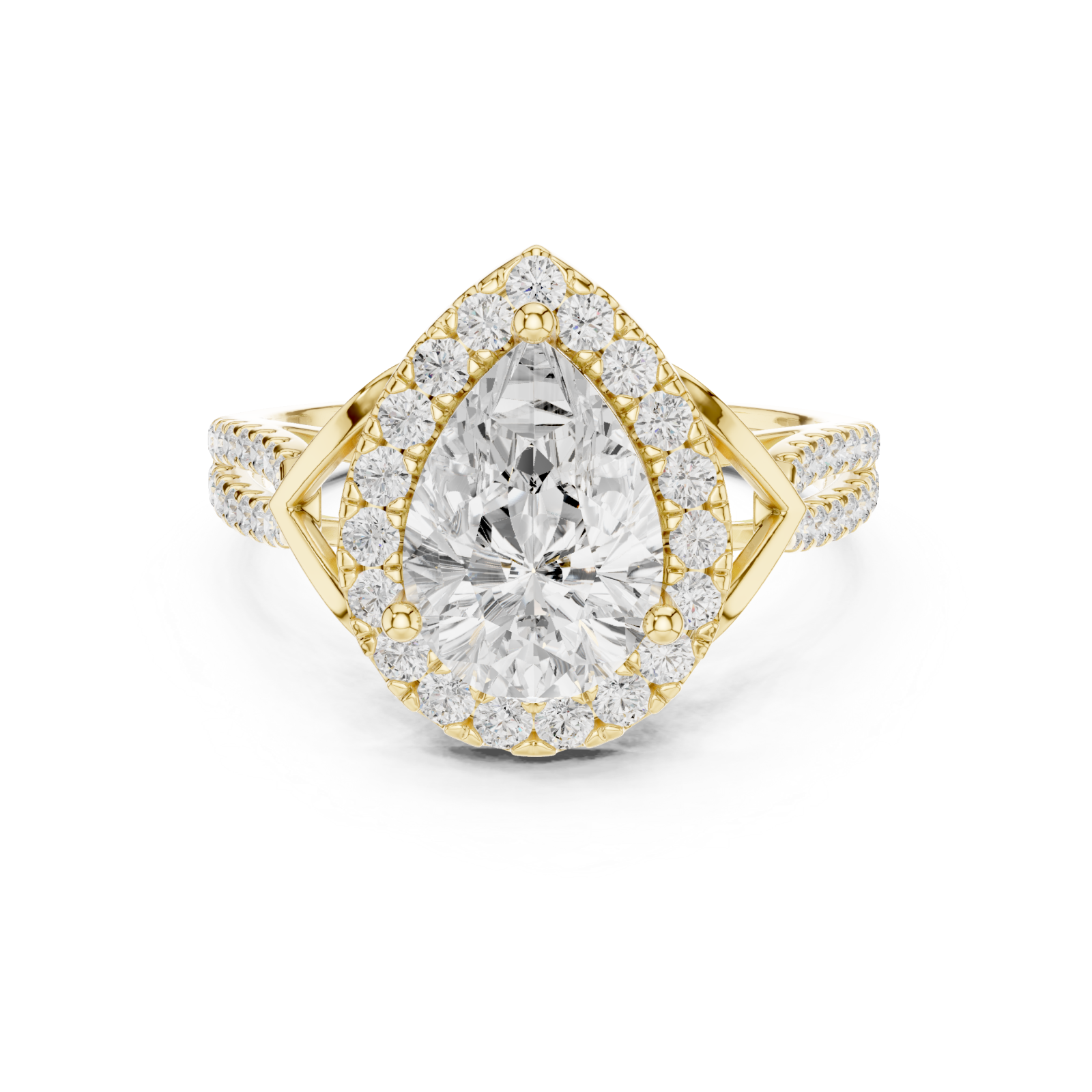  Gold Celestial Crown Halo Ring Front View