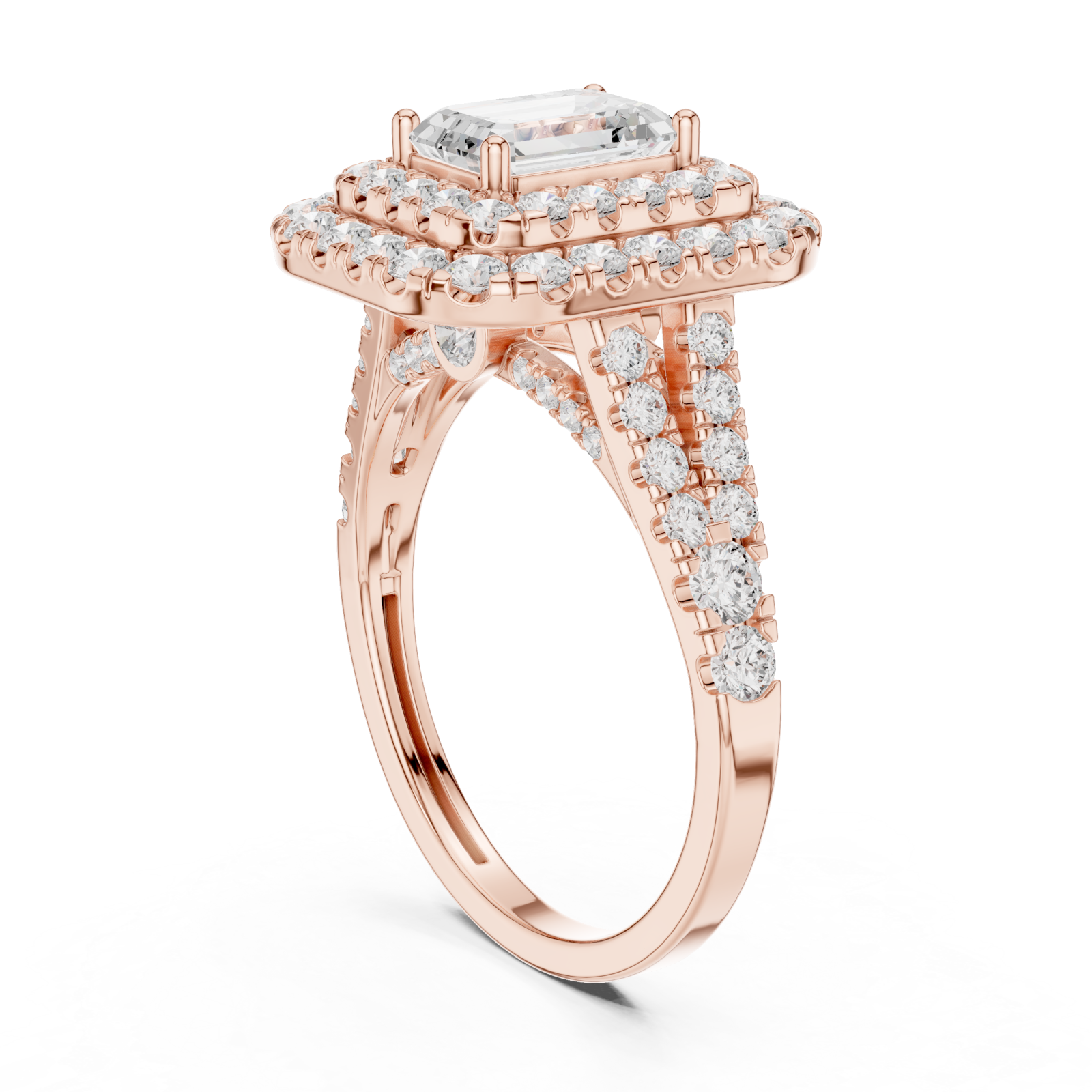  Rose Gold Graceful Duo Enchantress Cocktail Ring Left View