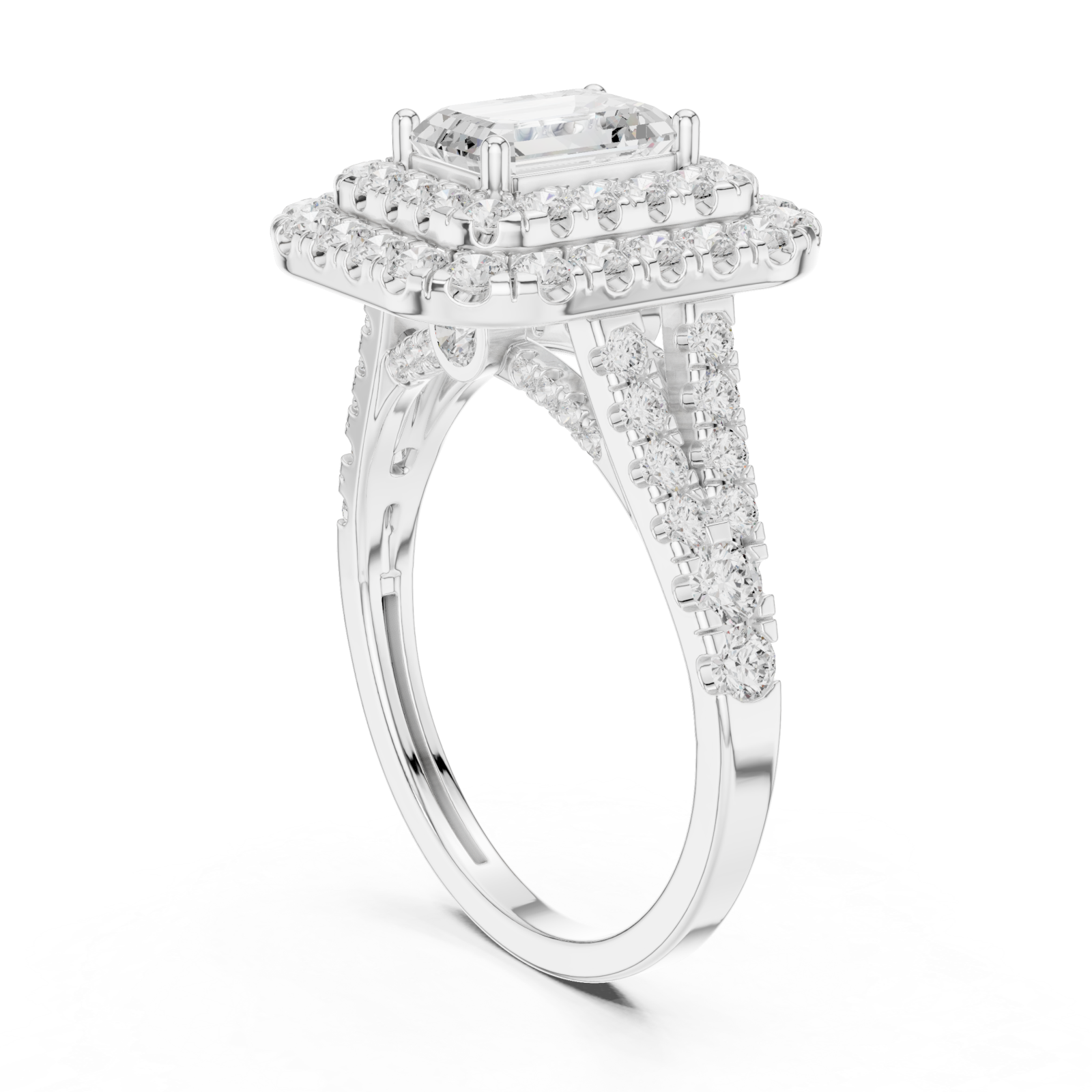  White Gold Graceful Duo Enchantress Cocktail Ring Left View