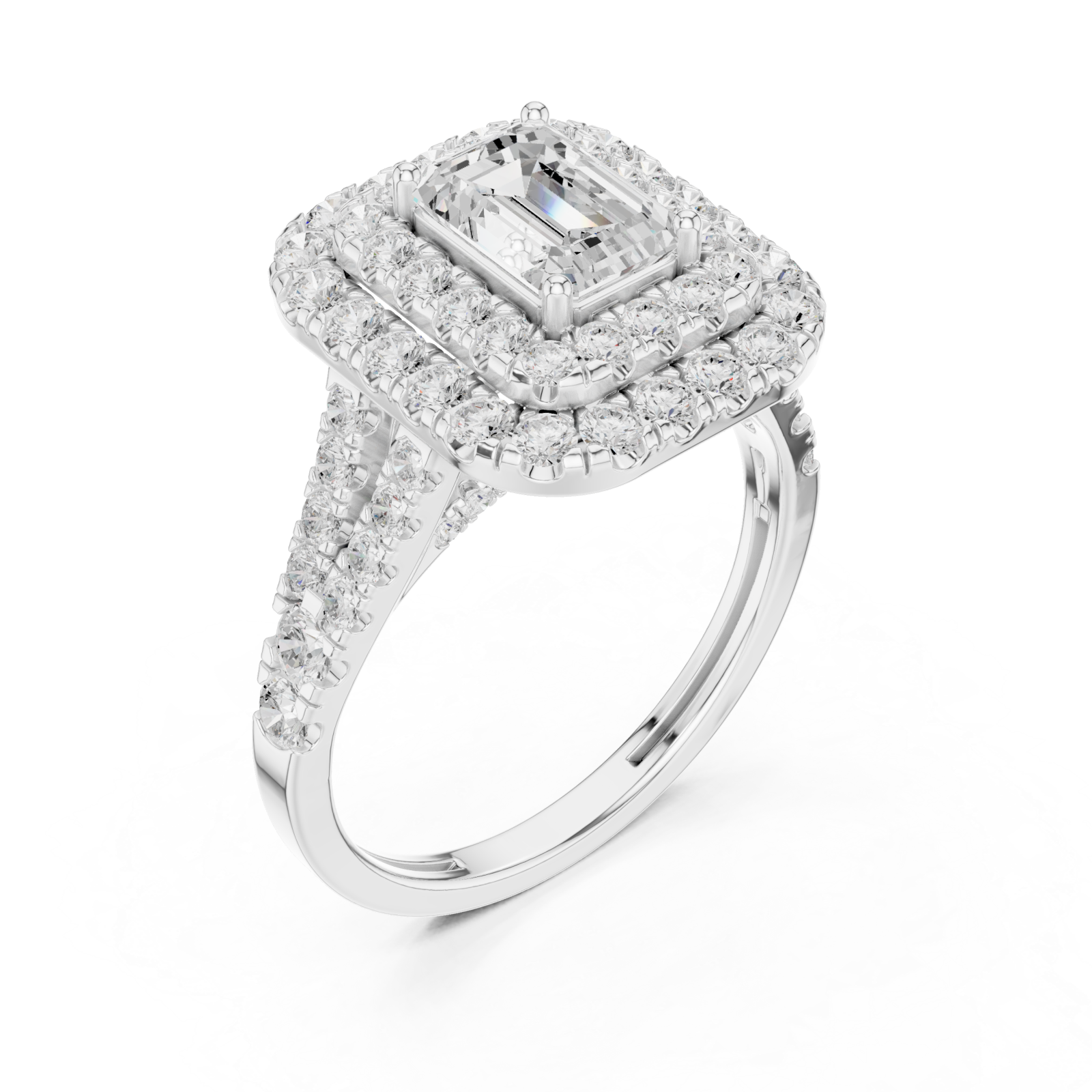  White Gold Graceful Duo Enchantress Cocktail Ring Right View