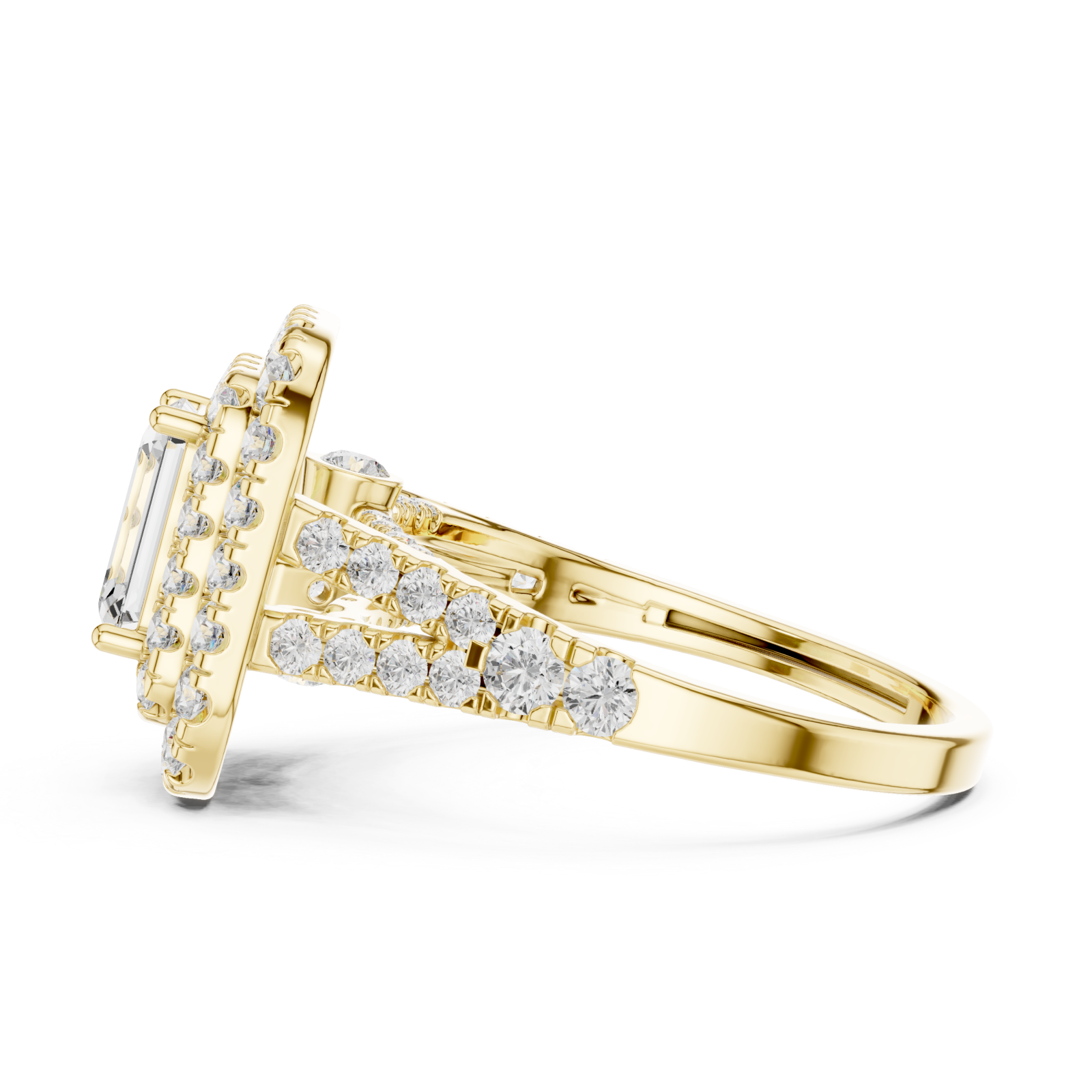  Gold Graceful Duo Enchantress Cocktail Ring Side View