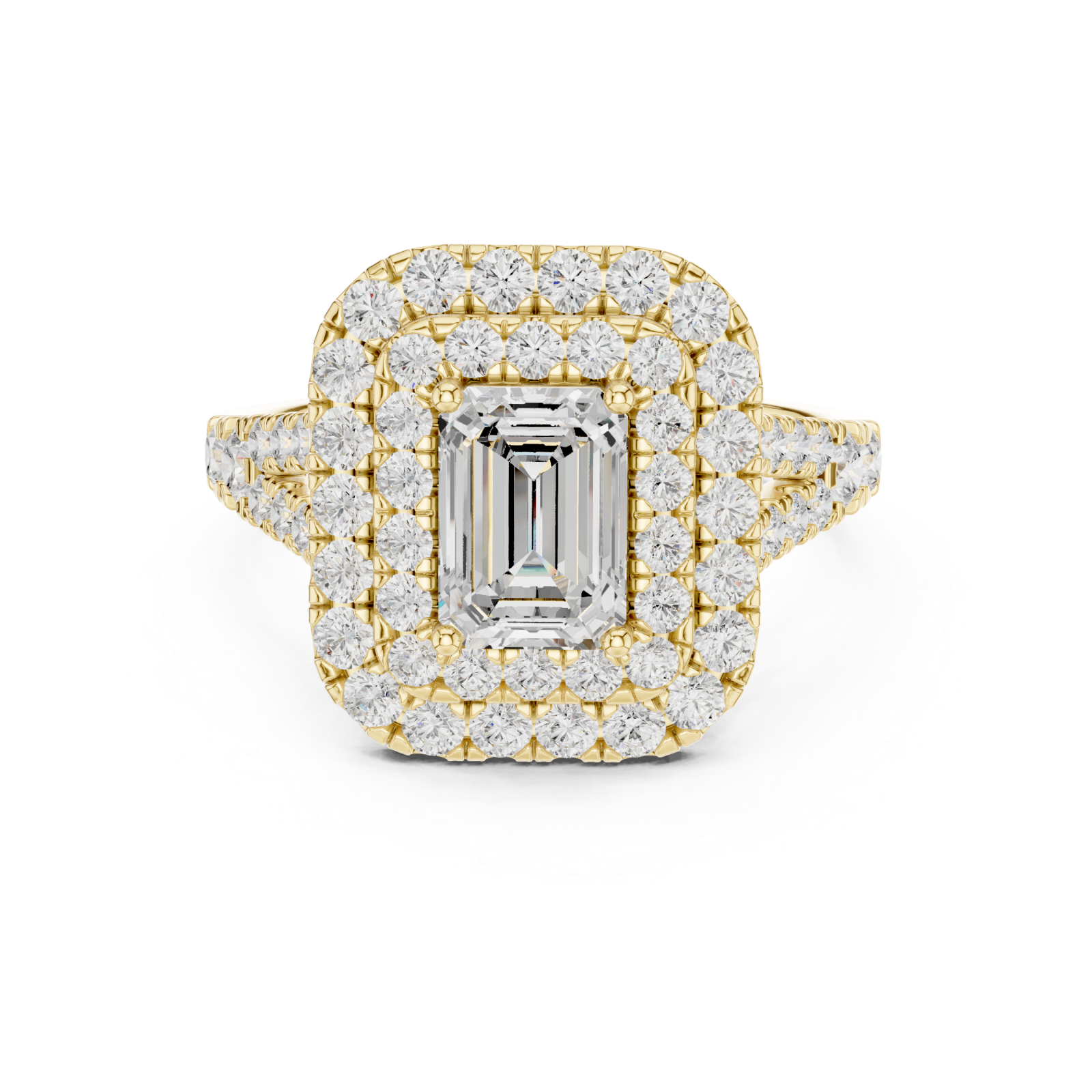  Gold Graceful Duo Enchantress Cocktail Ring Front View