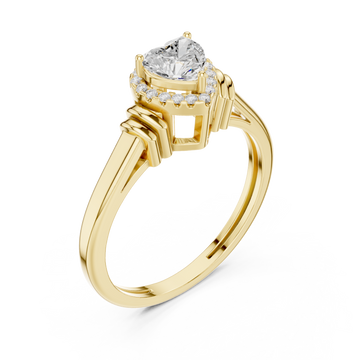 Gold Celestial Embrace Heart Ring Right View