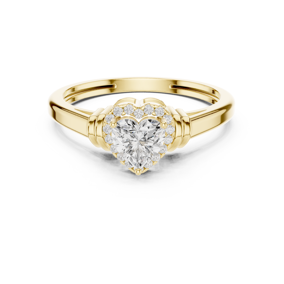 Gold Celestial Embrace Heart Ring Right View