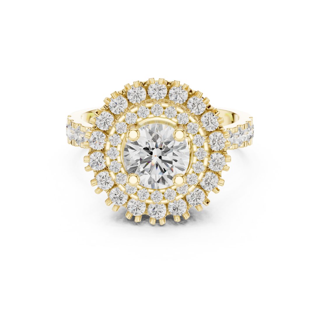 Gold Radiant Bloom Regal Crown Statement Ring Right View