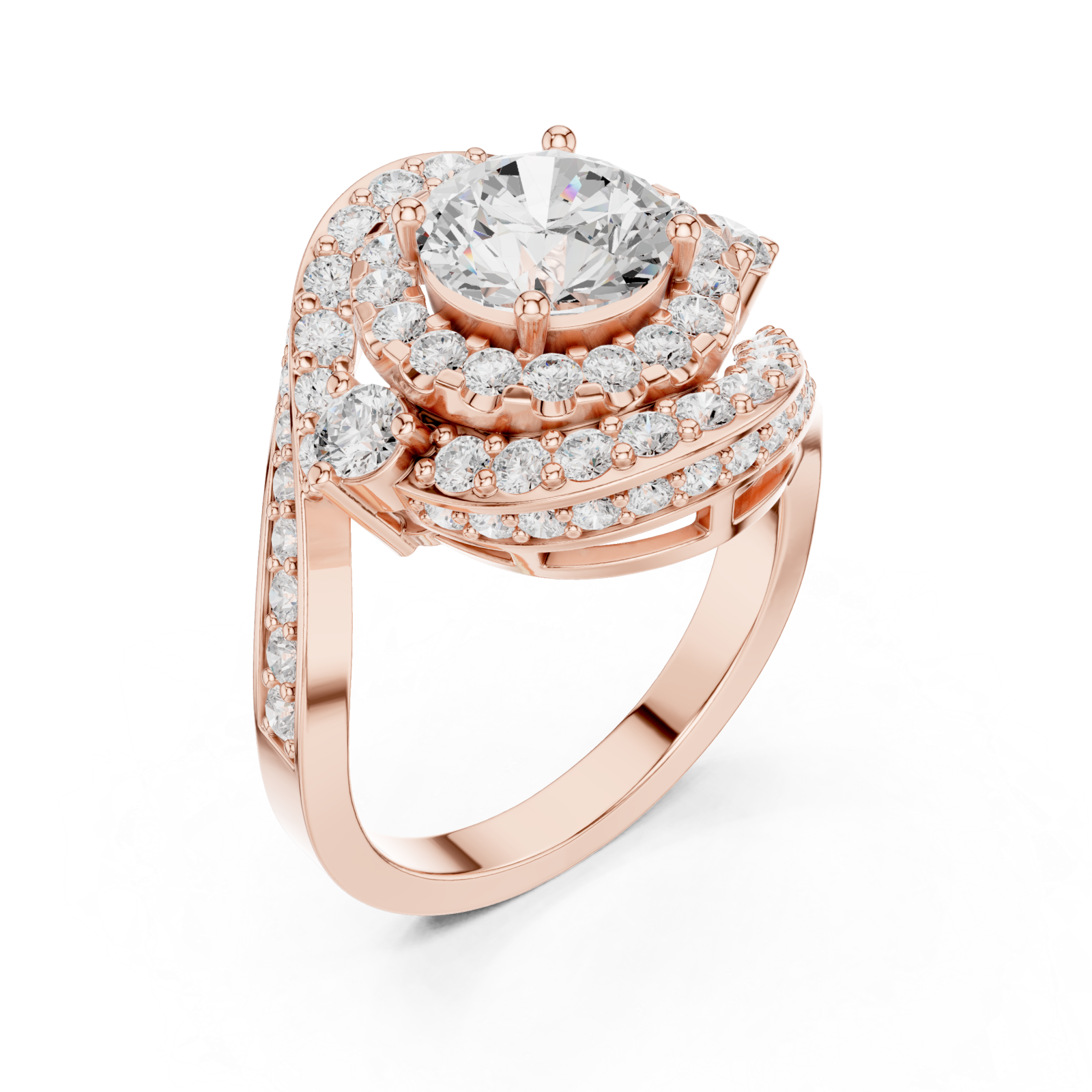  Rose Gold Luminous Allure Nouveau Band Ring Right View