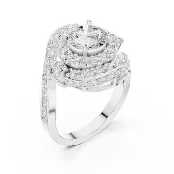  White Gold Luminous Allure Nouveau Band Ring Right View
