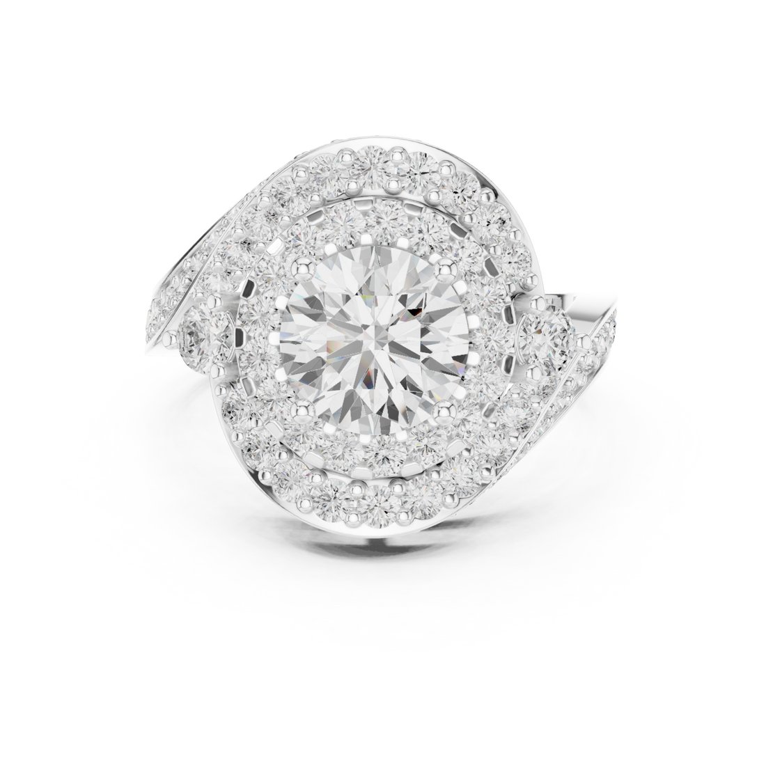  White Gold Luminous Allure Nouveau Band Ring Right View