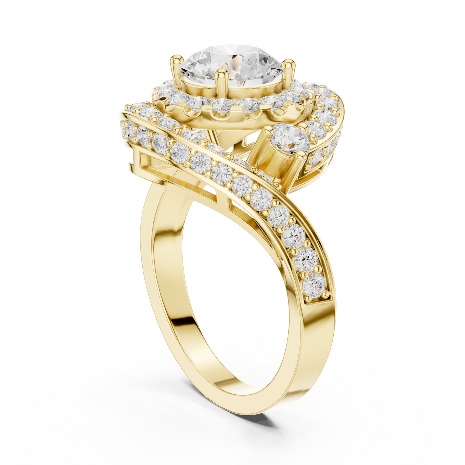  Gold Luminous Allure Nouveau Band Ring Left View