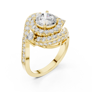 Gold Luminous Allure Nouveau Band Ring Right View