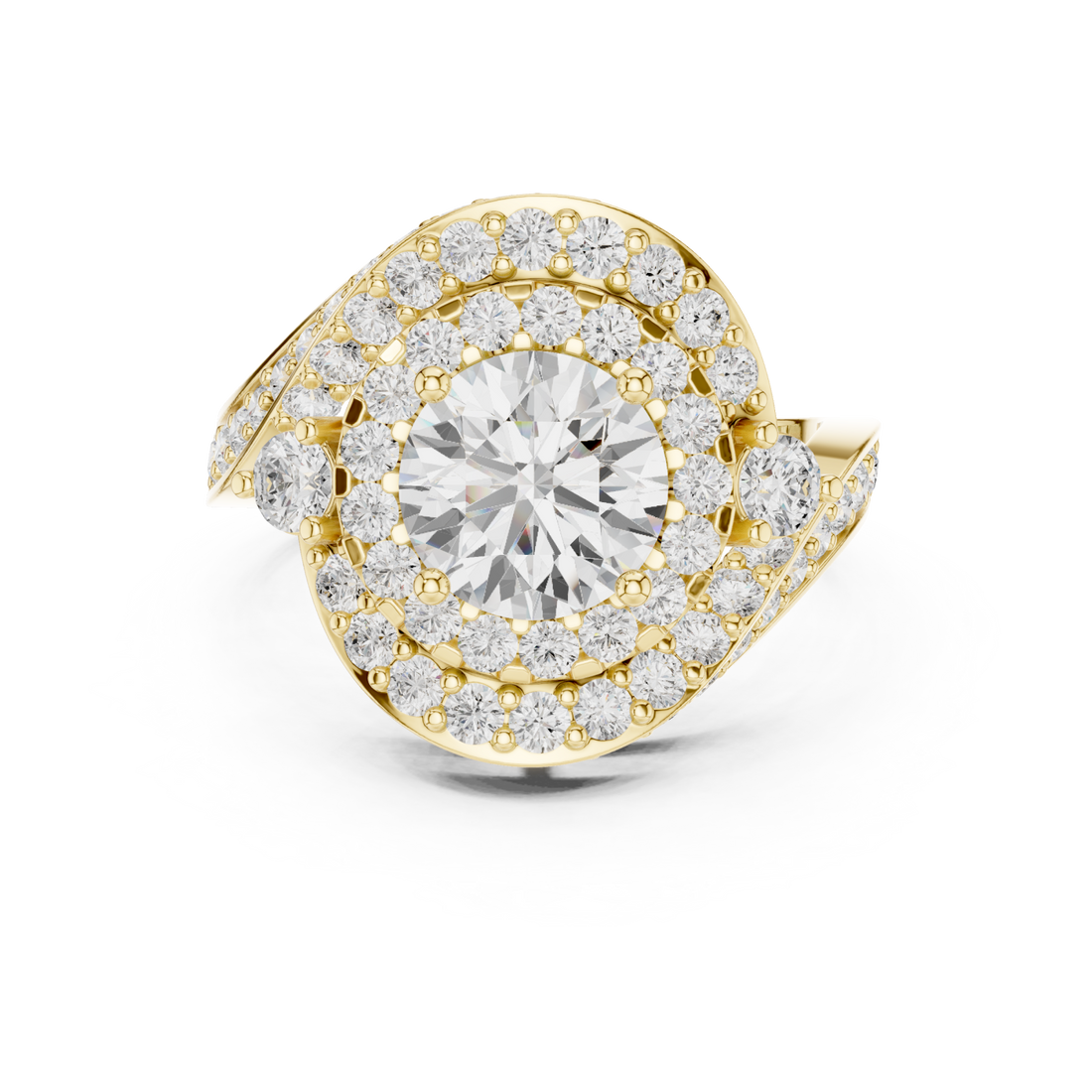 Gold Luminous Allure Nouveau Band Ring Right View