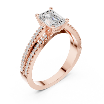  Rose Gold Regal Vista Halo Ring Right View