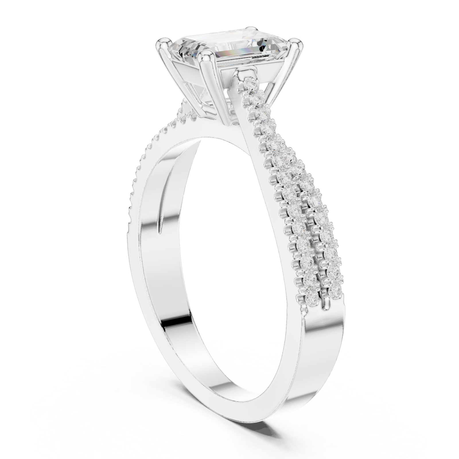  White Gold Regal Vista Halo Ring Left View