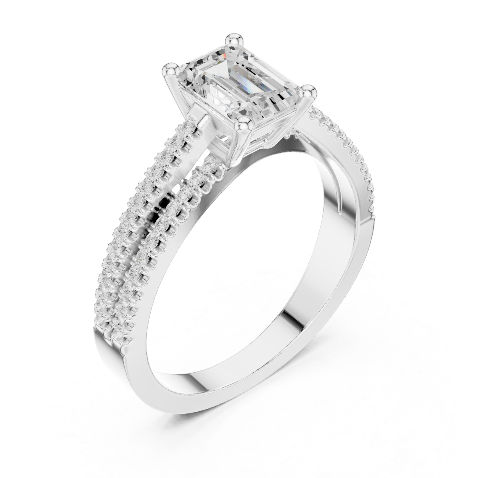  White Gold Regal Vista Halo Ring Right View