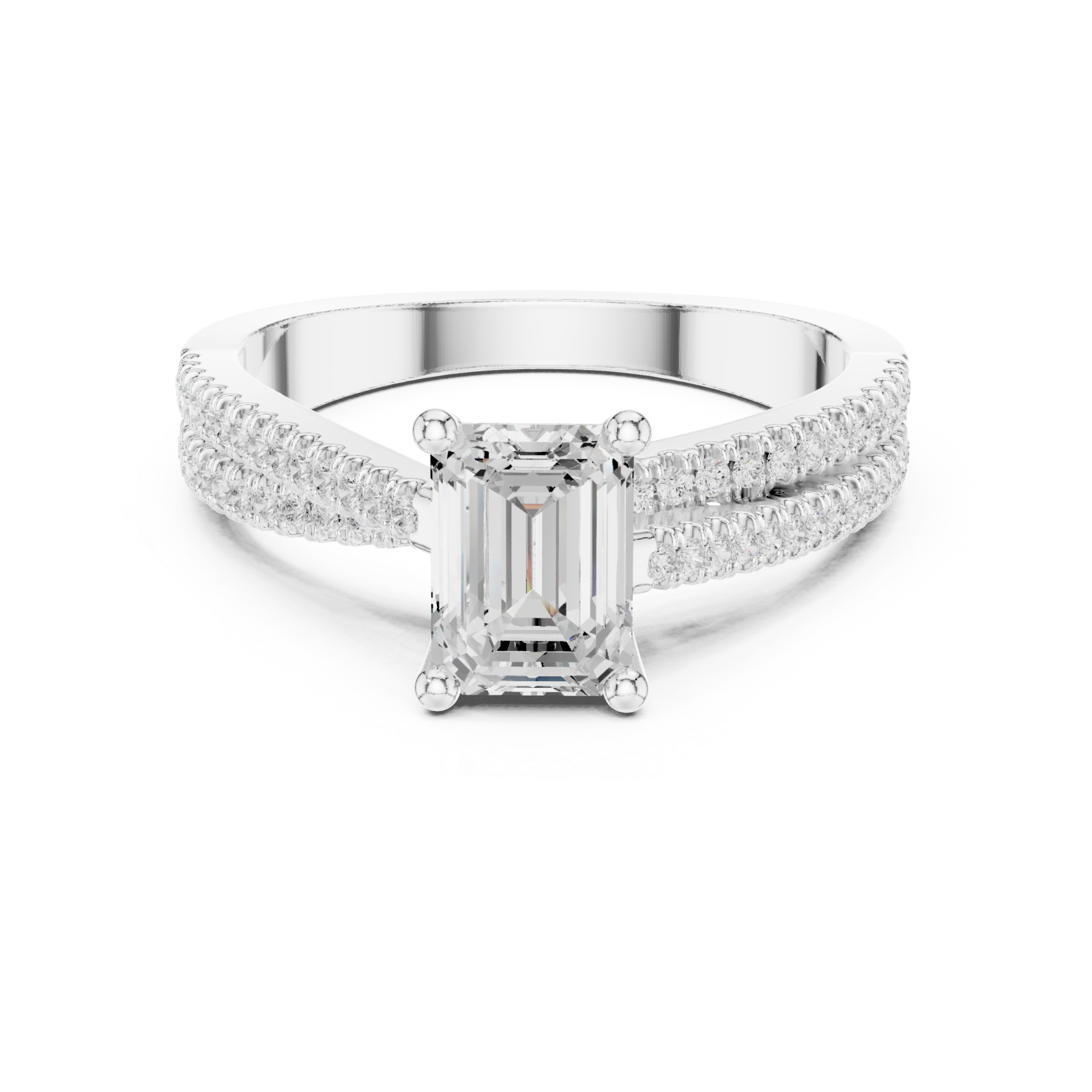  White Gold Regal Vista Halo Ring Front View