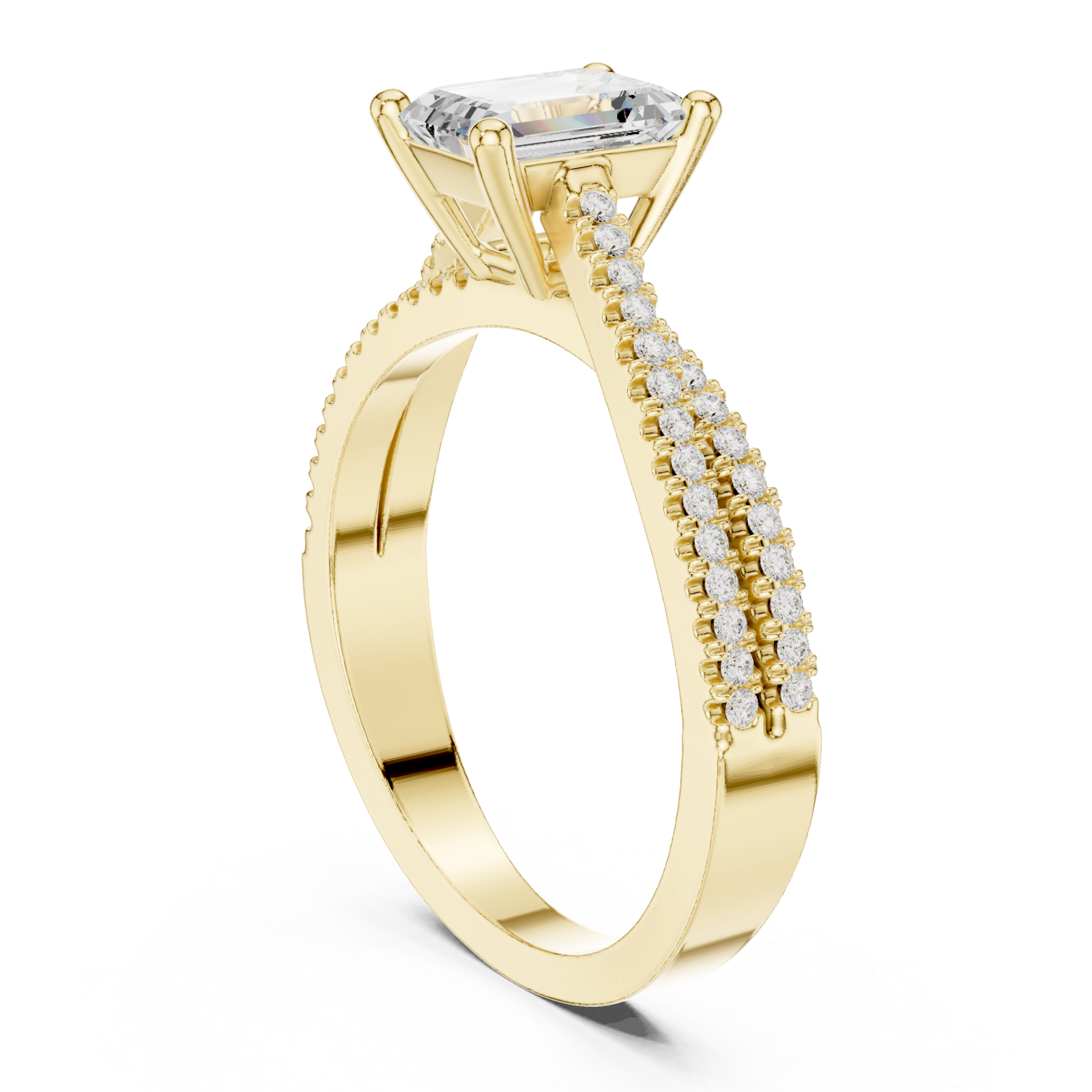  Gold Regal Vista Halo Ring Left View