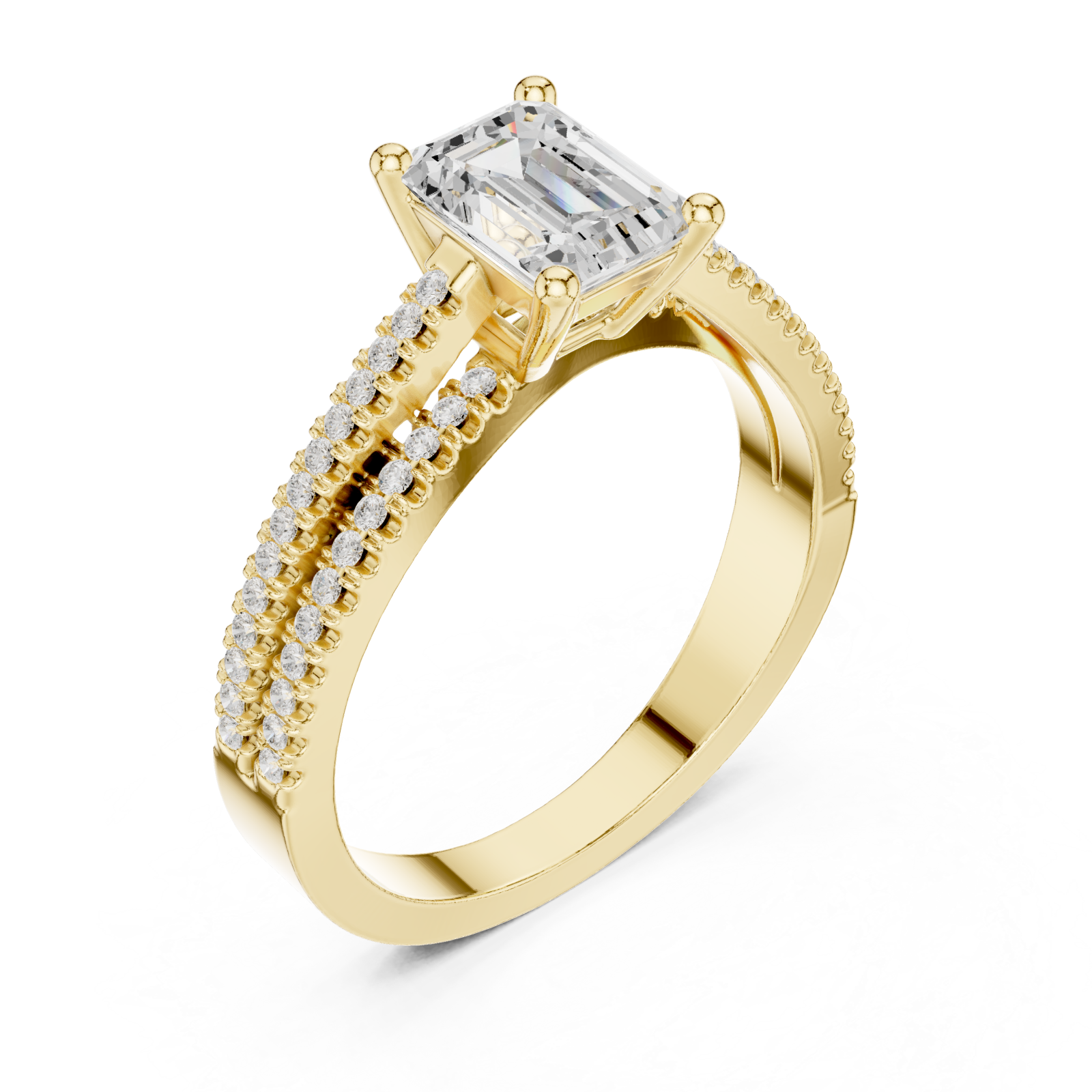 Gold Regal Vista Halo Ring Right View