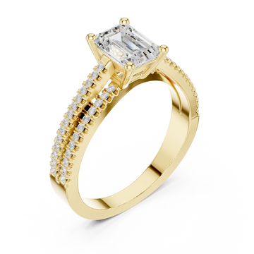 Gold Regal Vista Halo Ring Right View