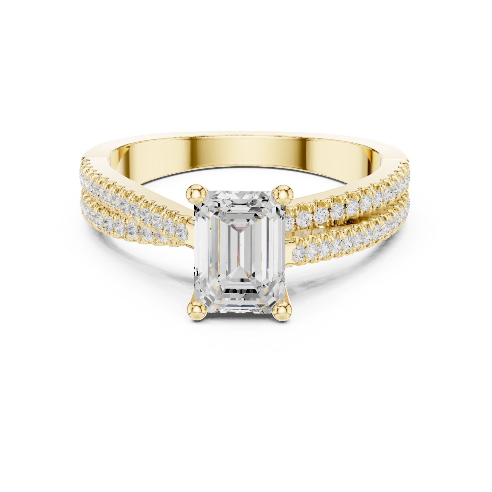  Gold Regal Vista Halo Ring Front View