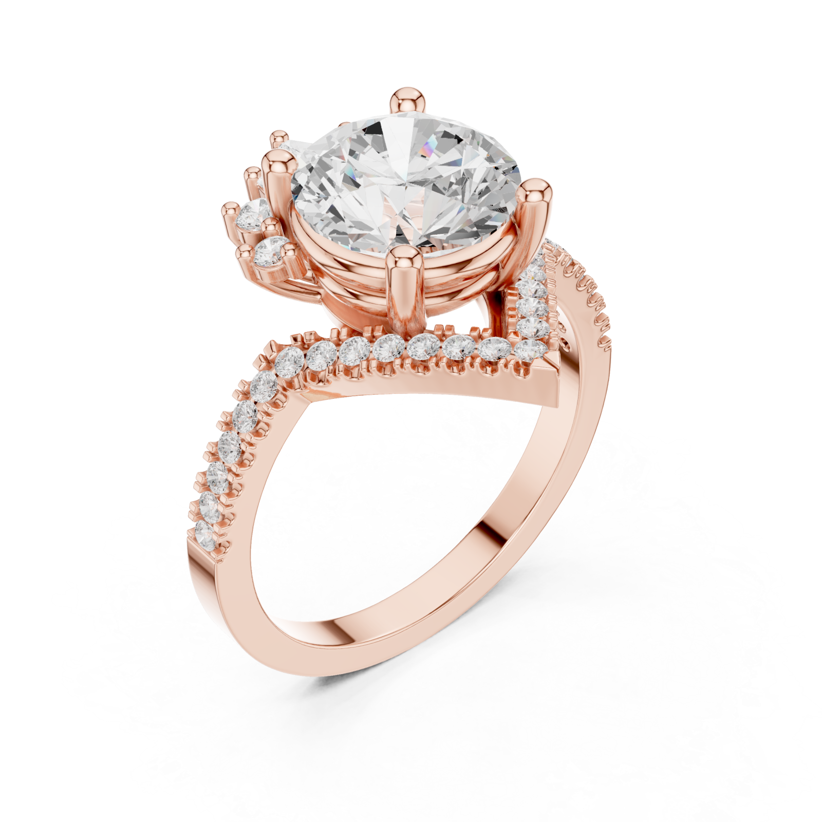  Rose Gold Lumina Crown Contour Ring Right View