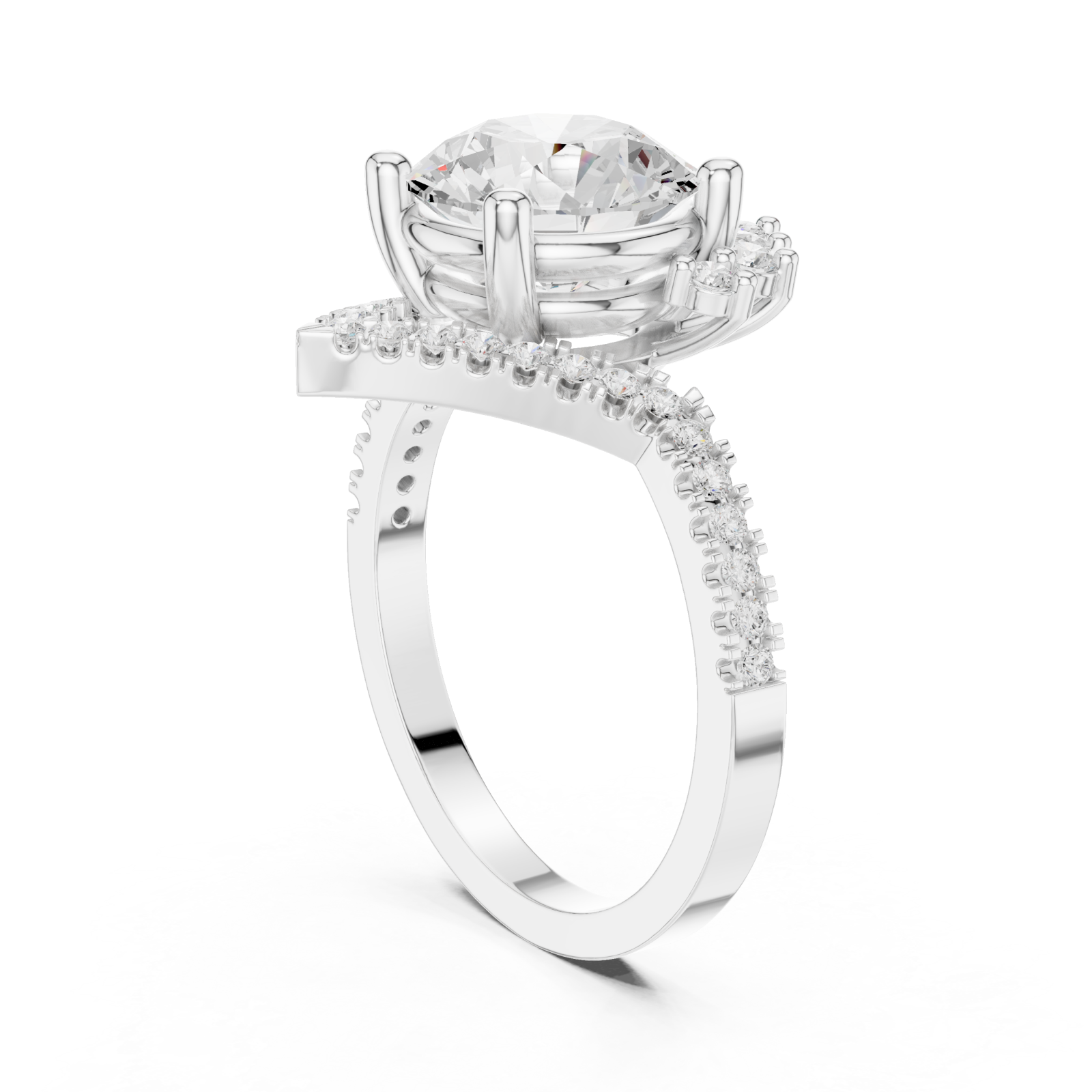  White Gold Lumina Crown Contour Ring Left View