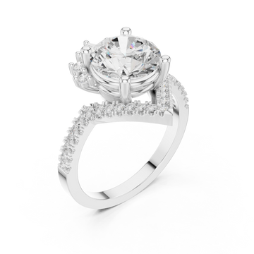  White Gold Lumina Crown Contour Ring Right View