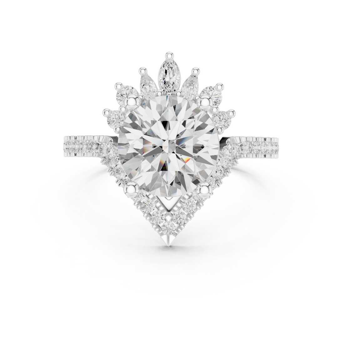  White Gold Lumina Crown Contour Ring Right View