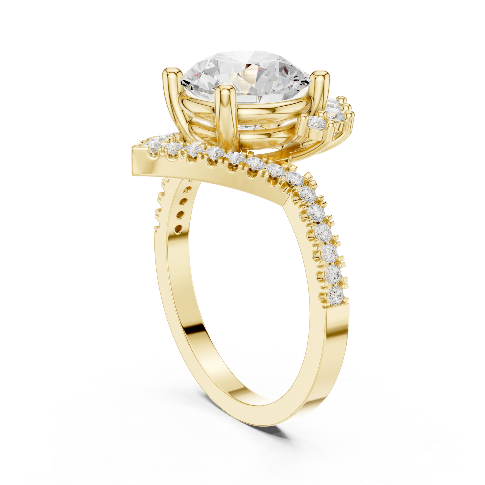  Gold Lumina Crown Contour Ring Left View
