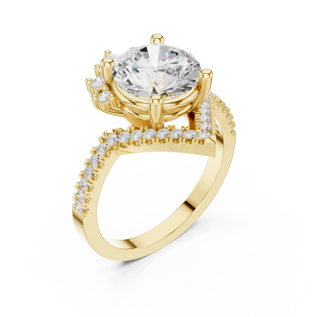 Gold Lumina Crown Contour Ring Right View