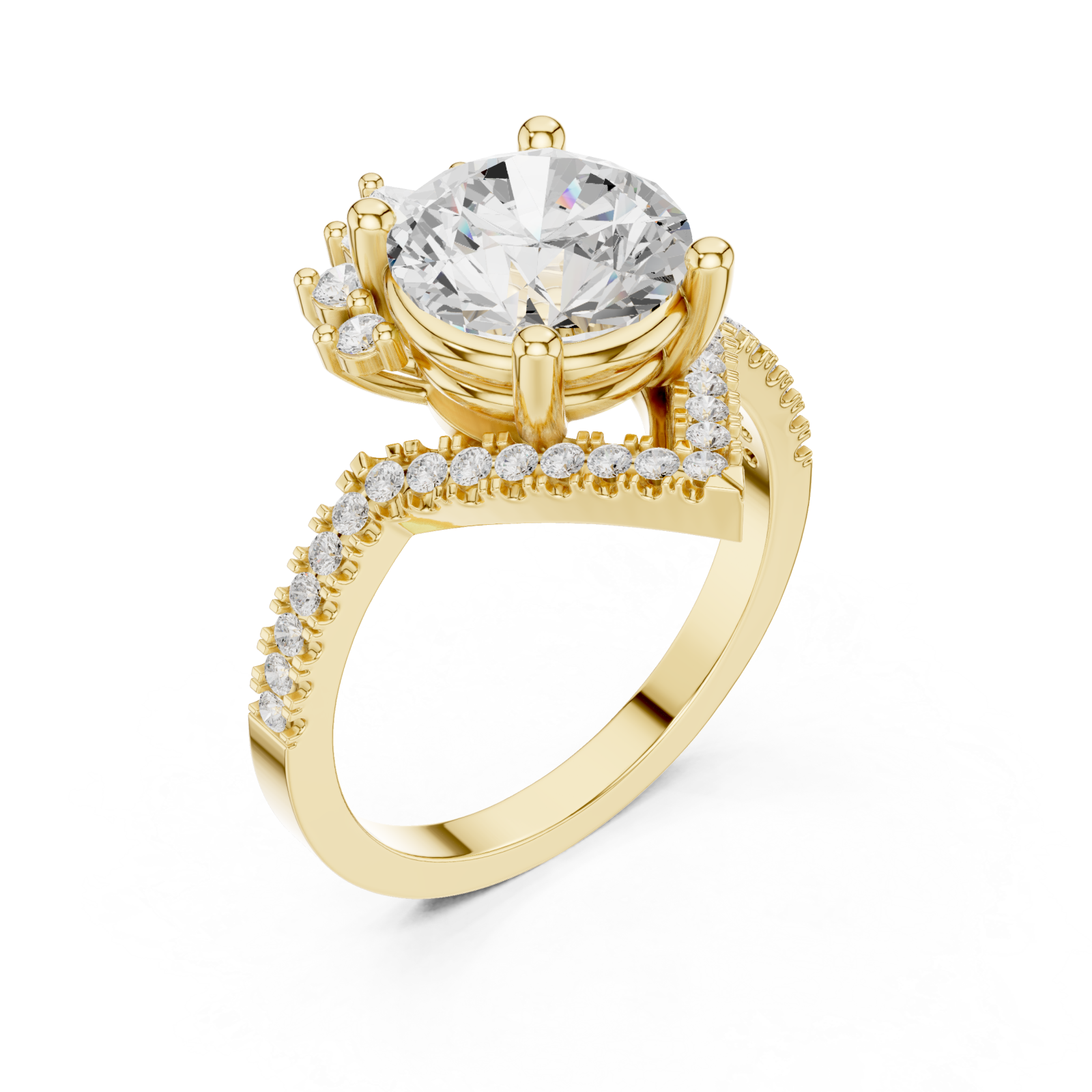 Gold Lumina Crown Contour Ring Right View
