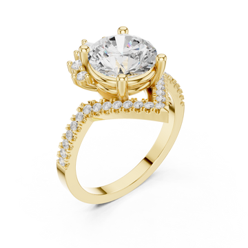 Gold Lumina Crown Contour Ring Right View