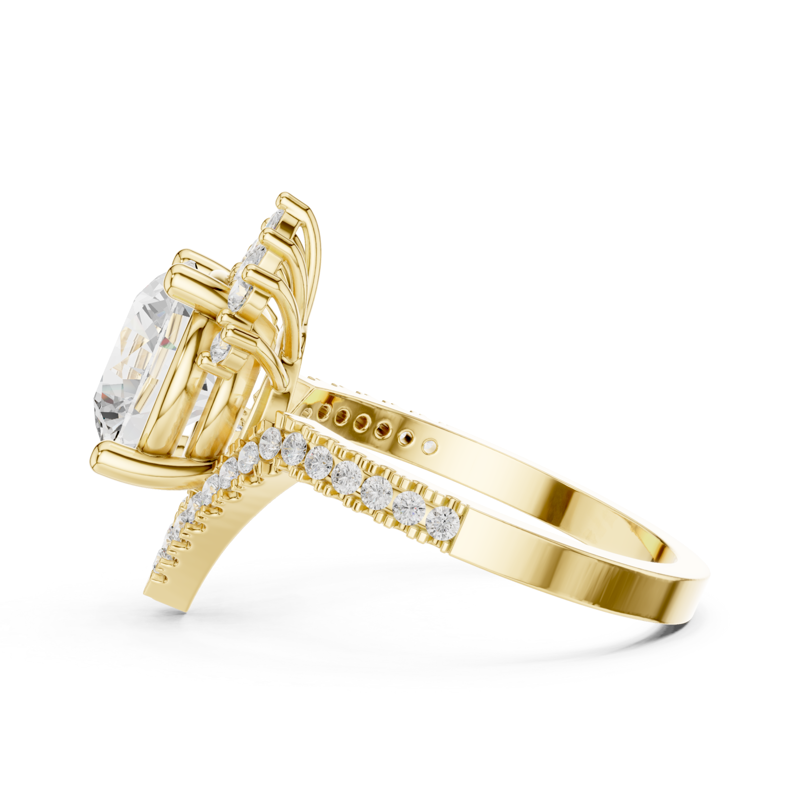  Gold Lumina Crown Contour Ring Side View
