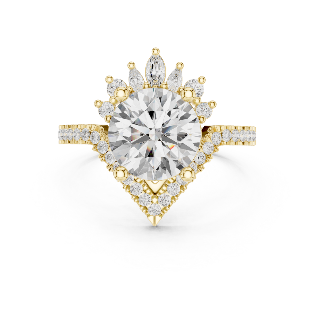 Gold Lumina Crown Contour Ring Right View