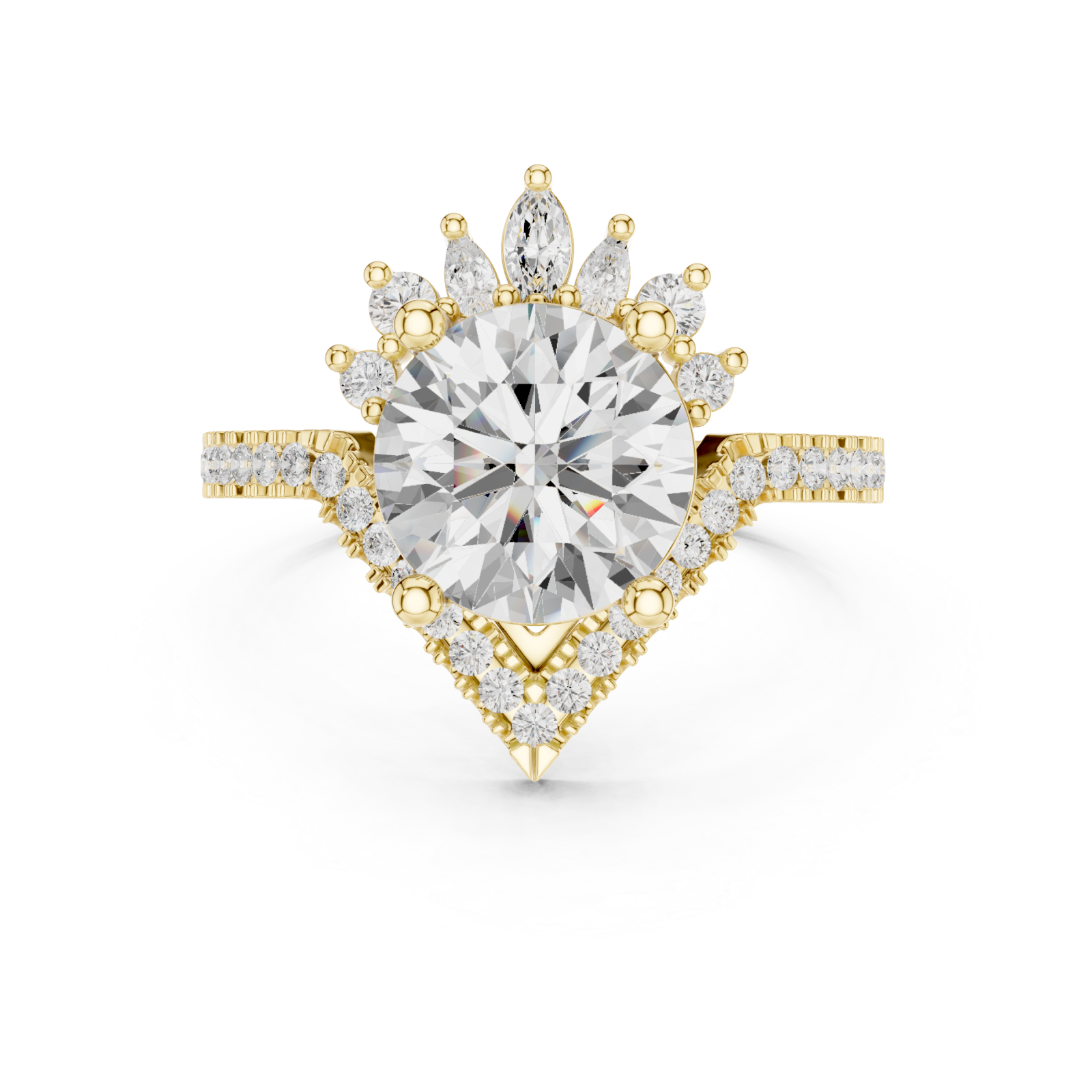  Gold Lumina Crown Contour Ring Front View