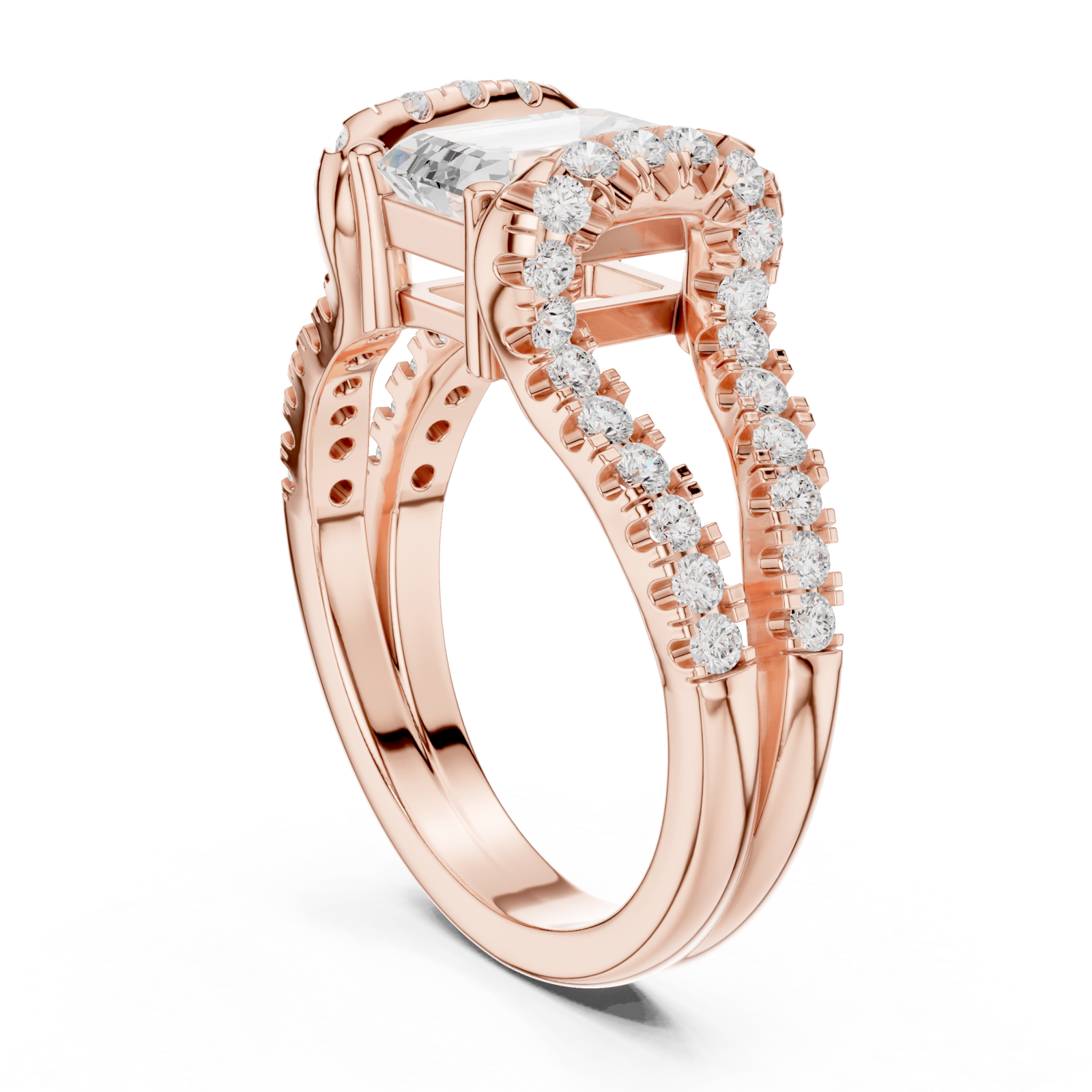  Rose Gold Radiant Gleam Infinity Embrace Designer Ring Left View