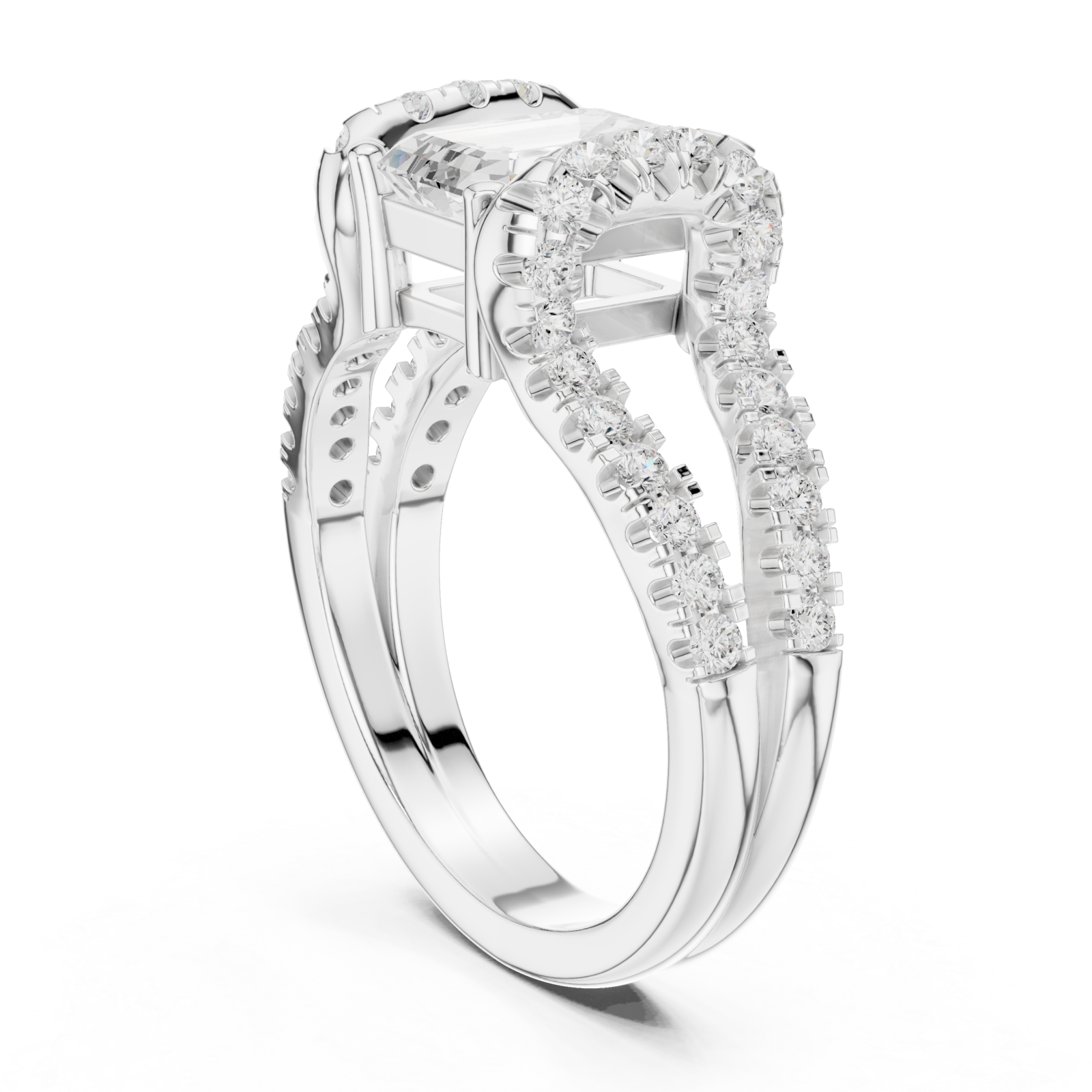  White Gold Radiant Gleam Infinity Embrace Designer Ring Left View