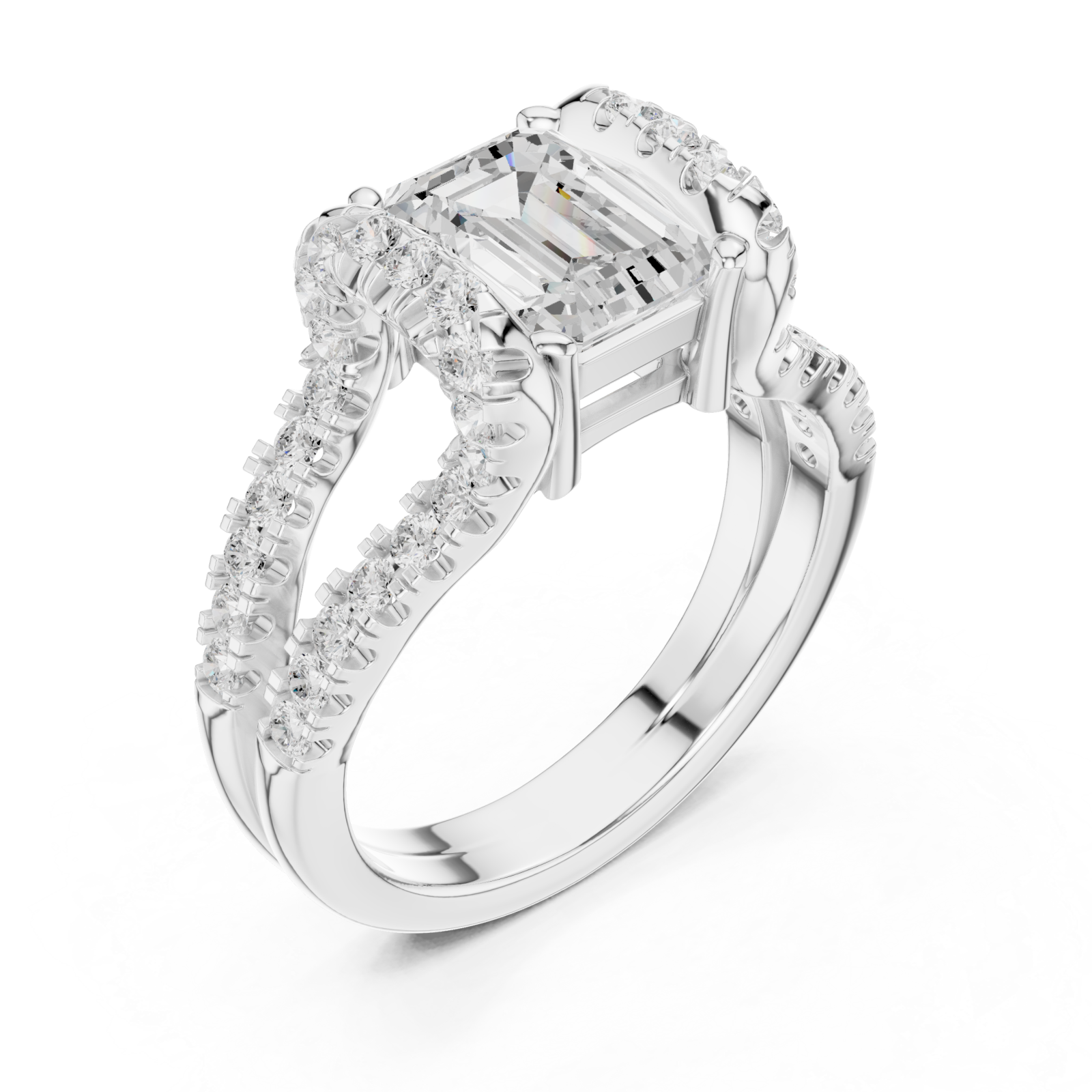  White Gold Radiant Gleam Infinity Embrace Designer Ring Right View