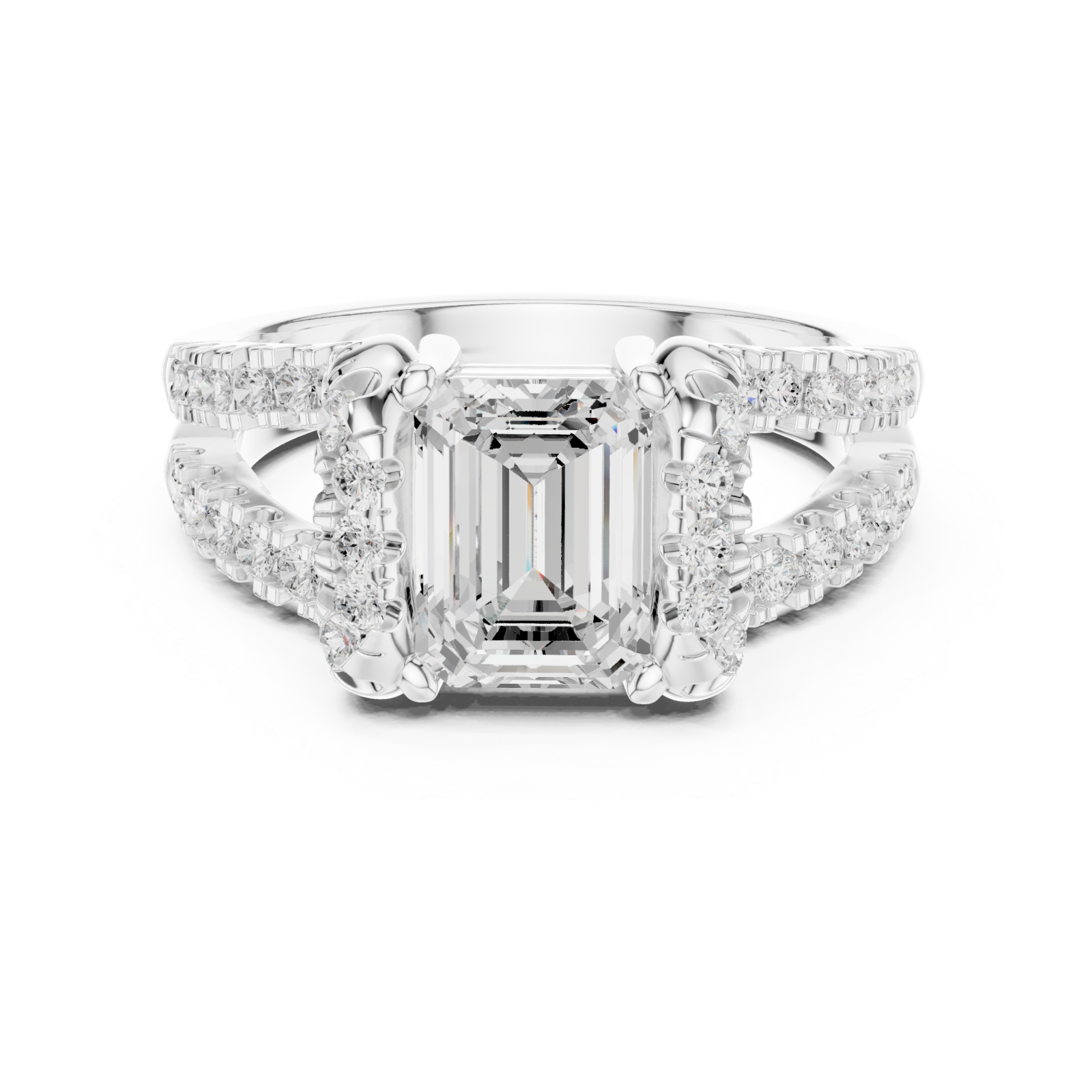  White Gold Radiant Gleam Infinity Embrace Designer Ring Front View