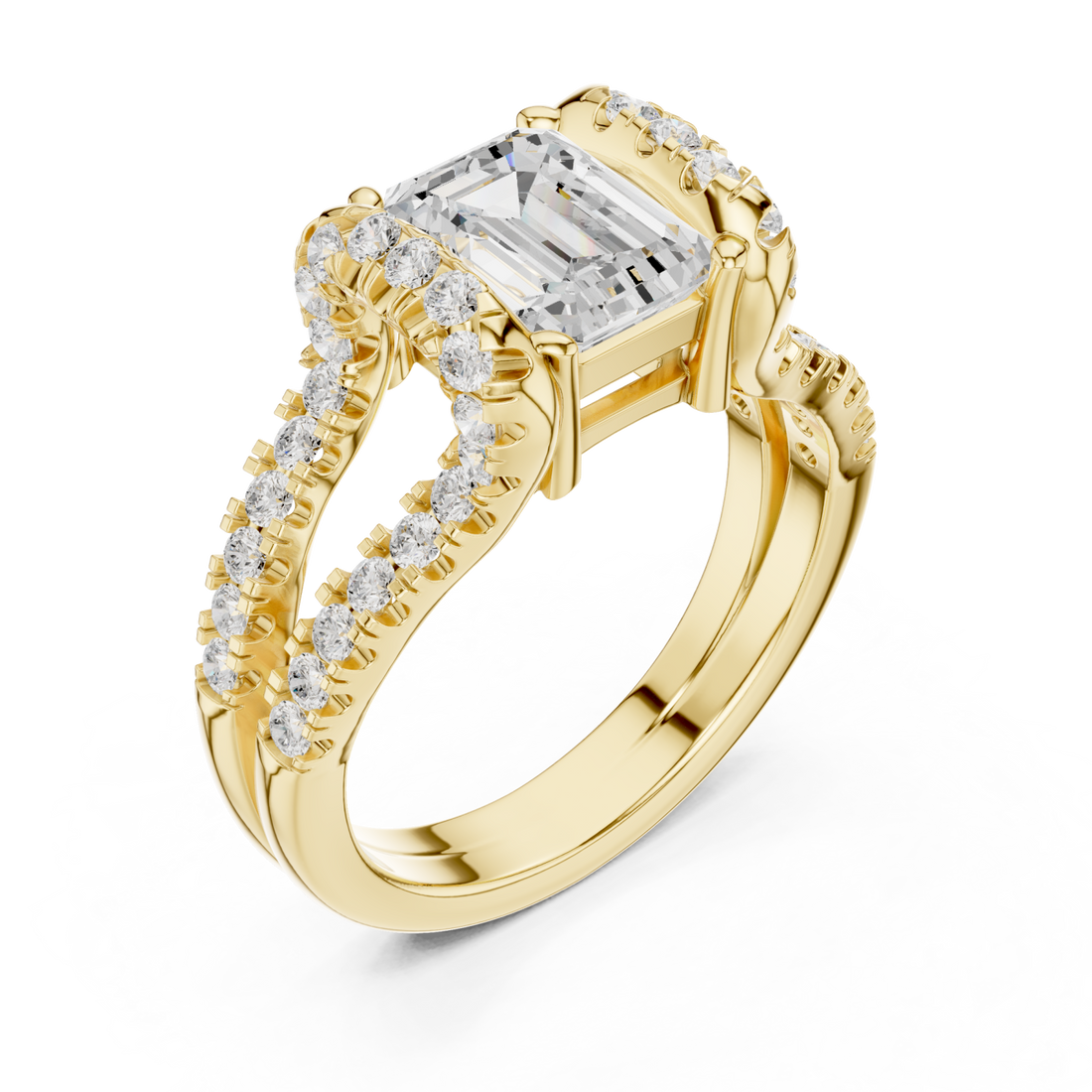 Gold Radiant Gleam Infinity Embrace Designer Ring Right View