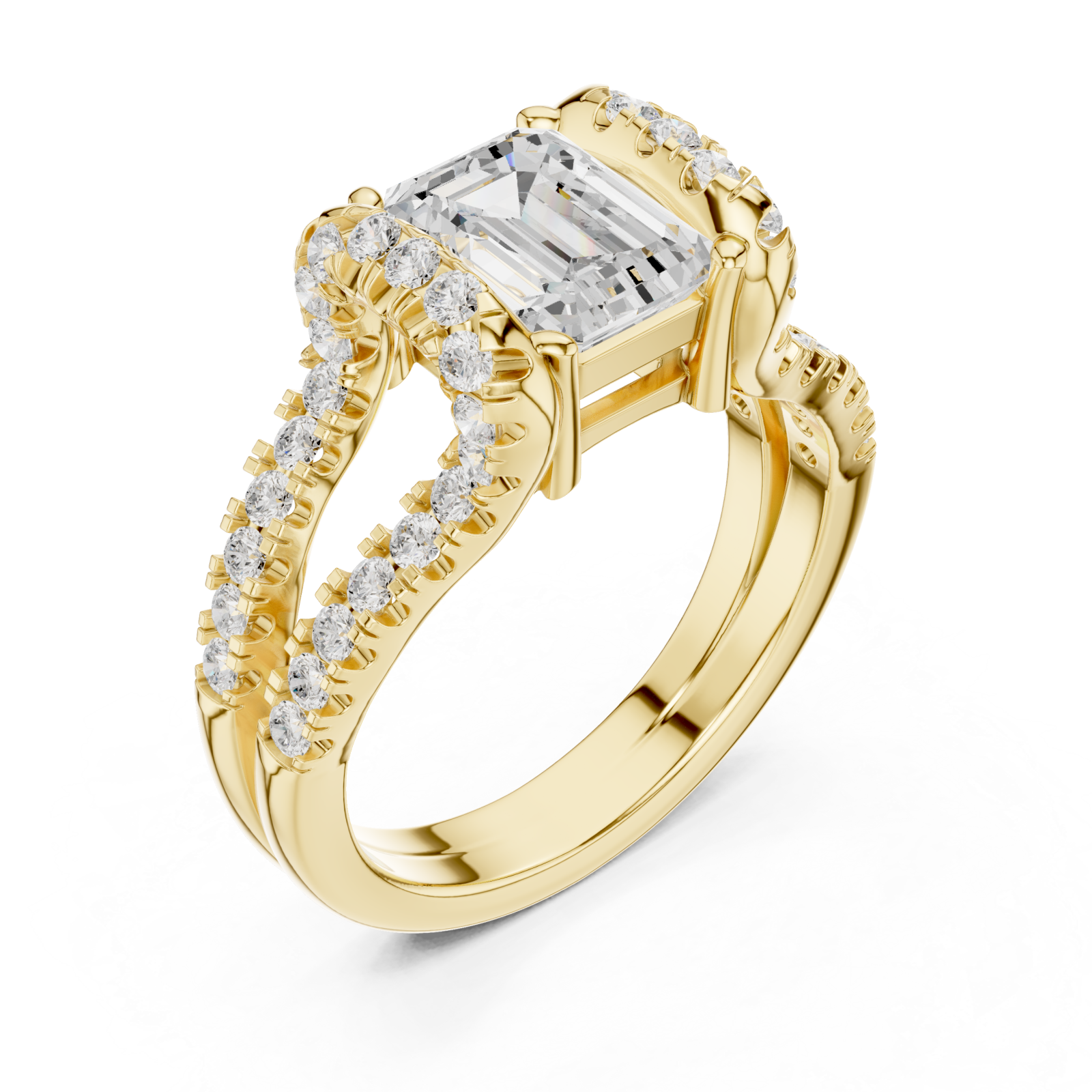 Gold Radiant Gleam Infinity Embrace Designer Ring Right View