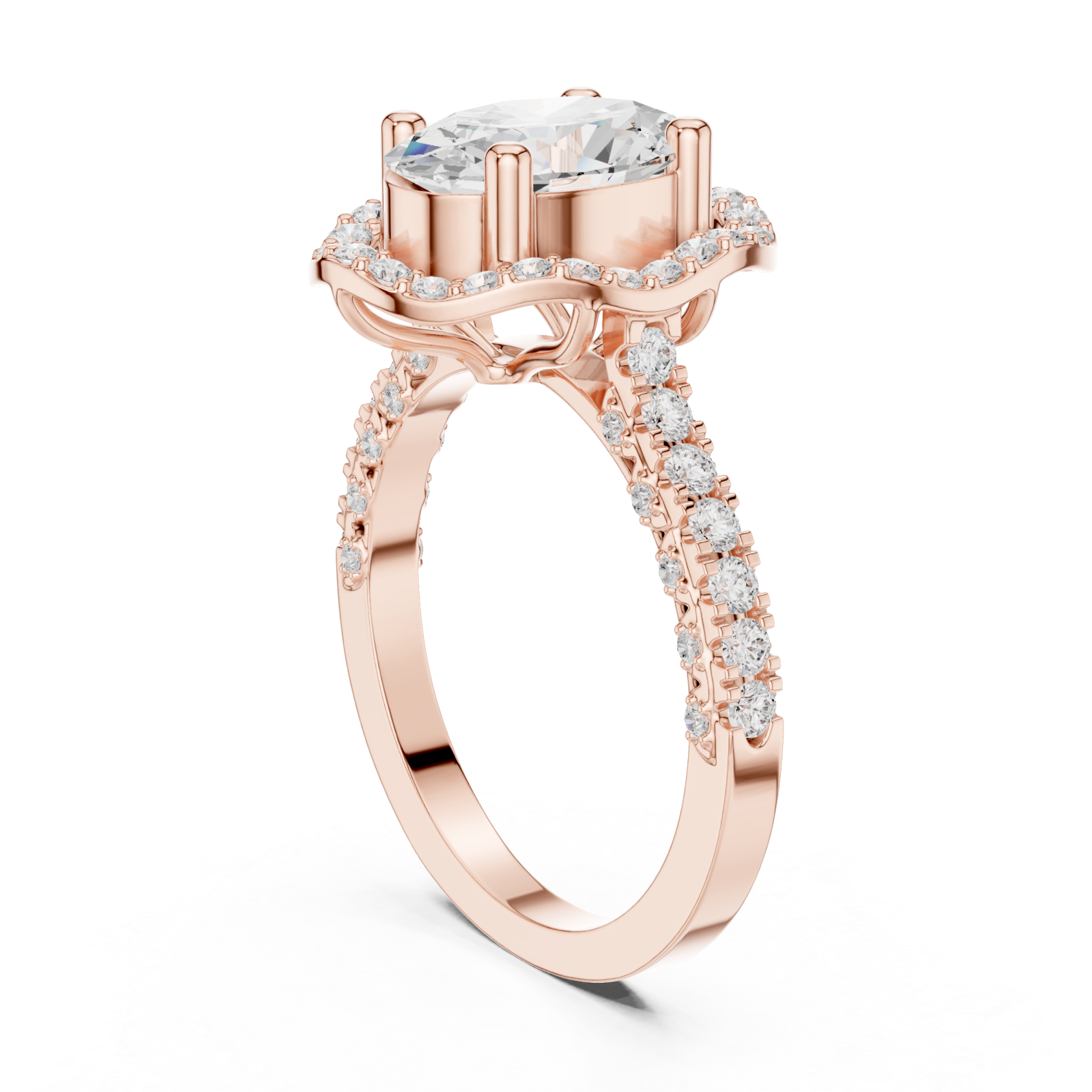  Rose Gold Twilight Promise Regal Statement Ring Left View