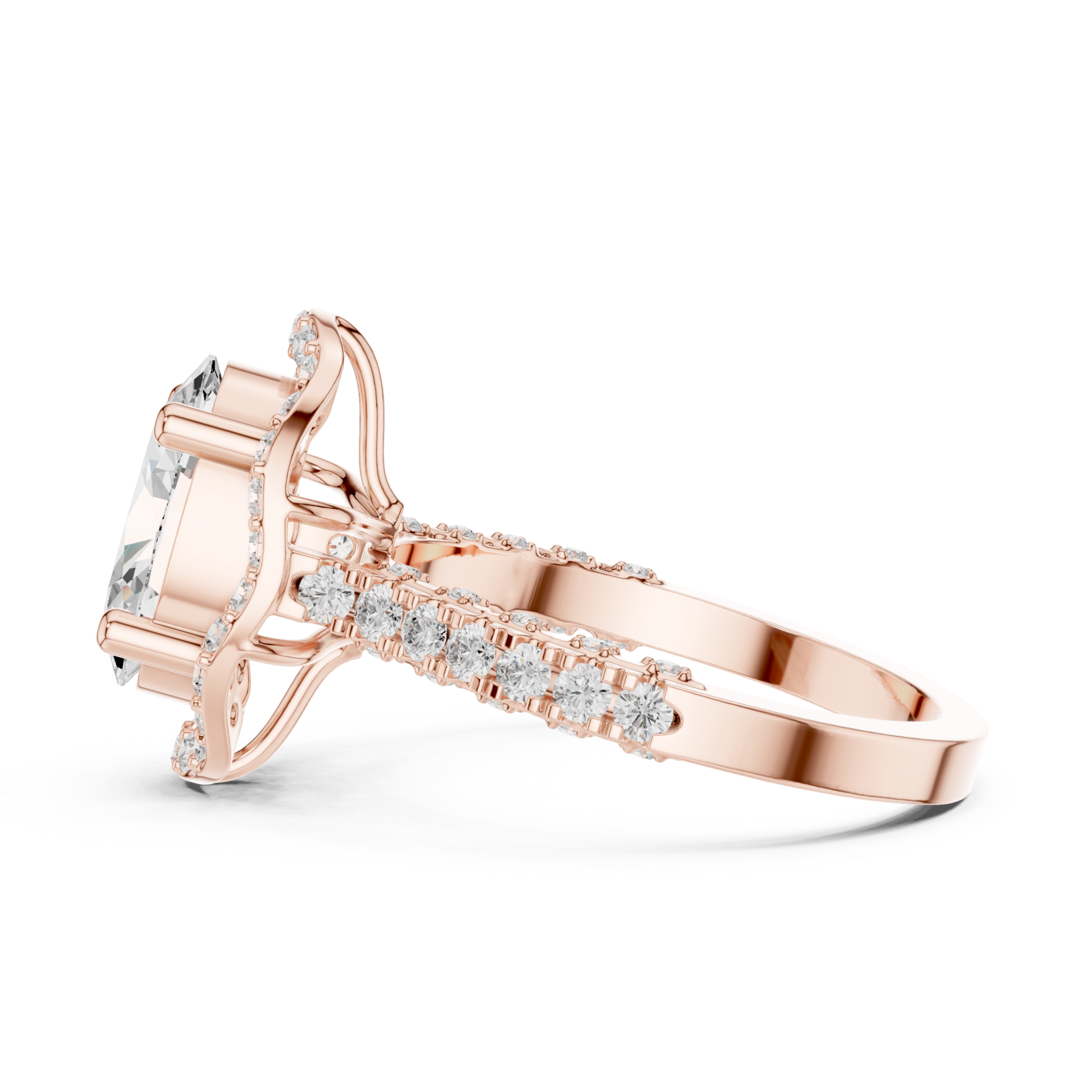 Rose Gold Twilight Promise Regal Statement Ring Side View