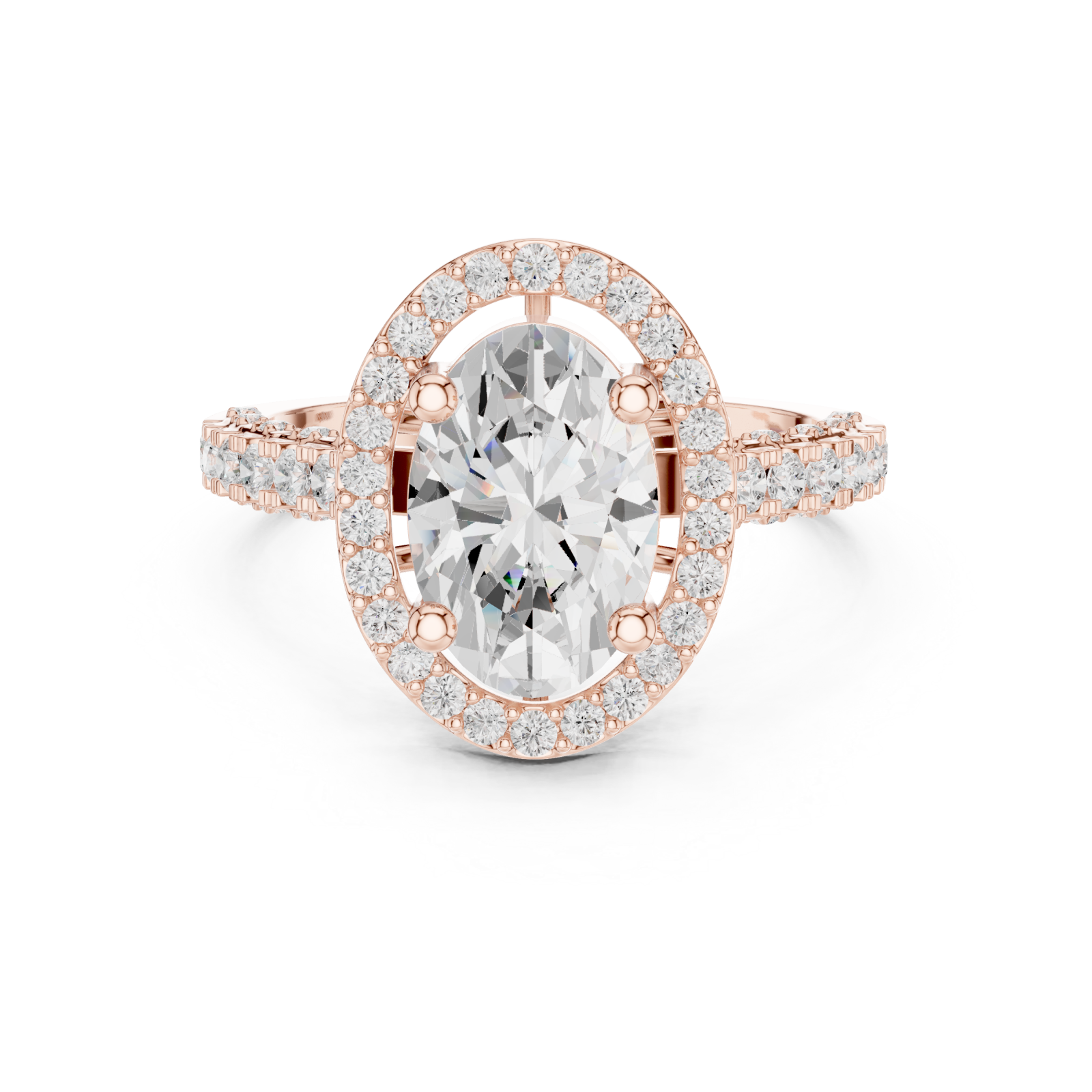  Rose Gold Twilight Promise Regal Statement Ring Front View