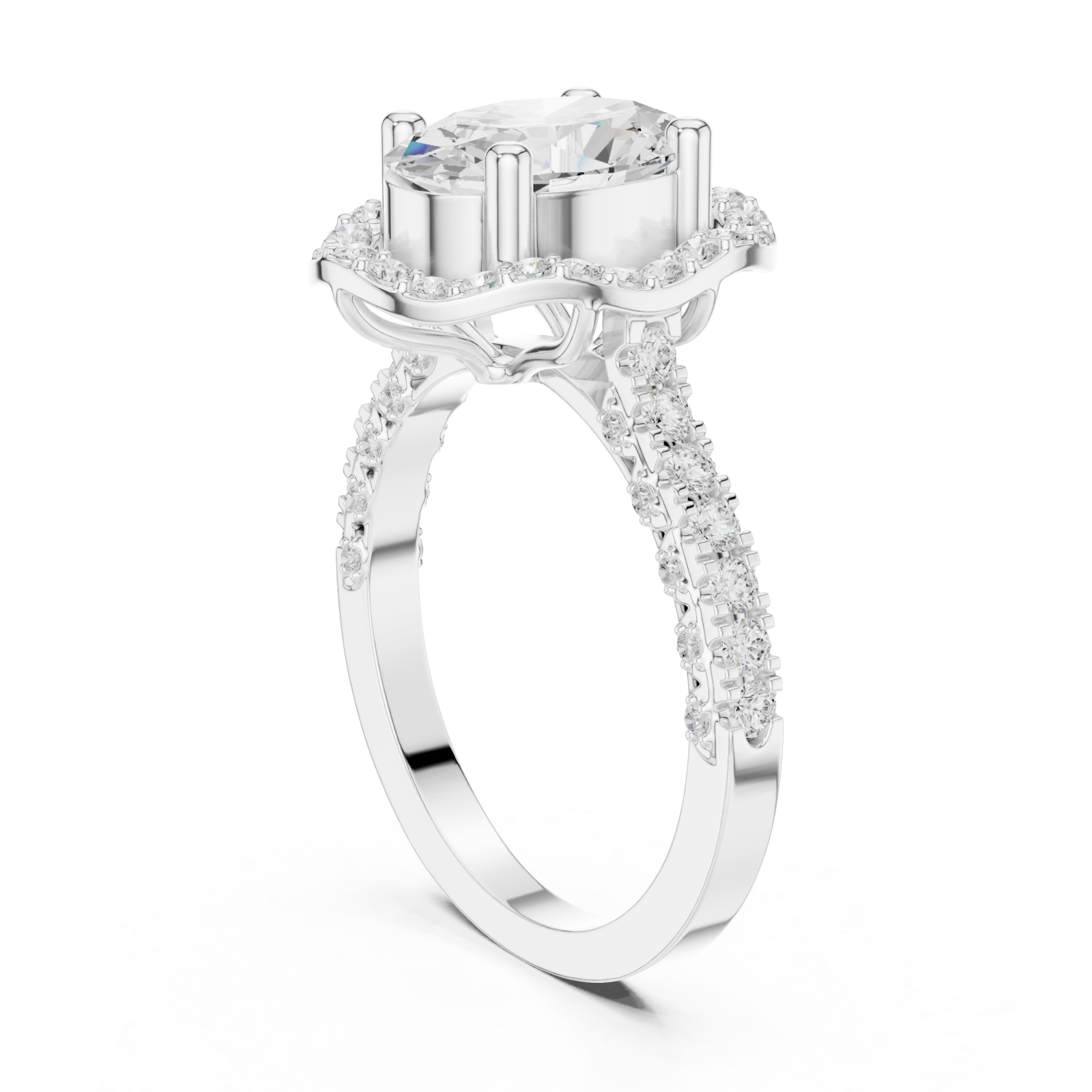 White Gold Twilight Promise Regal Statement Ring Left View