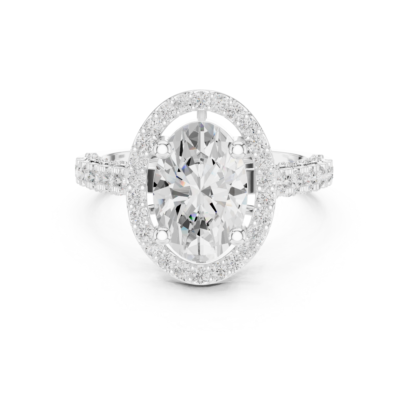  White Gold Twilight Promise Regal Statement Ring Front View