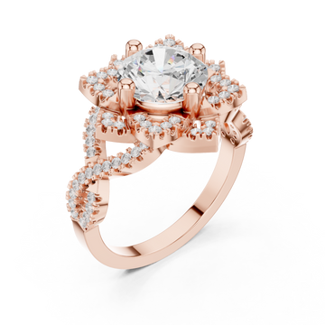  Rose Gold Twilight Cascade Swirl Ring Right View