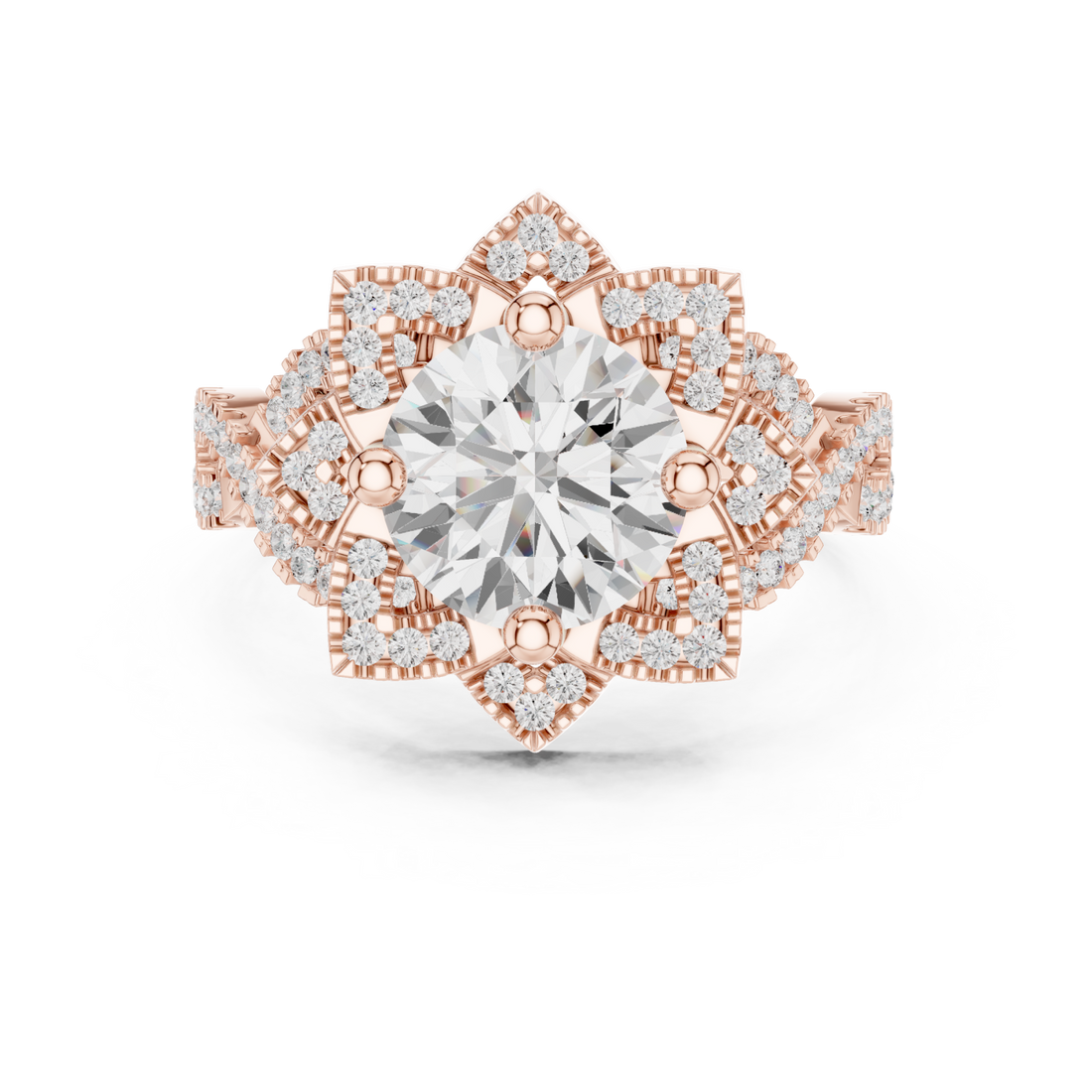  Rose Gold Twilight Cascade Swirl Ring Right View